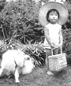 3歳のころ。親戚が飼っていた犬、コロと