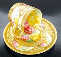 アダレイ《金彩薔薇図カップ＆ソーサー》1886-1905年