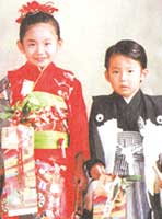  七五三、弟と記念撮影