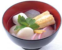アナゴ出汁でアナゴの白焼きをのせた雑煮