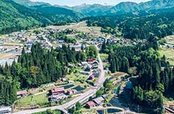 白山の麓にある石徹白集落