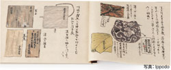 『志音手控え』。野村美術館所蔵の名品を拝見し、記録した手控えを2022年に分野別／お道具ごとに5冊の和綴じ本として発表。来春には5冊を１冊にまとめたアートブックがくま書店から出版予定