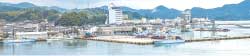隠岐の島の風景。西郷港にはフェリー・高速船が着岸し、地元の漁船も集積