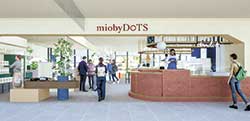 広島新駅ビルに開業予定の店舗「miobyDoTS」。mioは水尾（みお）から。「わたしのもの」という意味もある。北前船や移民など、広島は昔から水を通じて世界とつながってきた。点と点をつなげ、世界に向けた道を開いていきたい