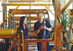 京都の田勇機業とコラボし、丹後ちりめんを使用した着物を制作