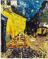 高校時代に制作した、ゴッホの『夜のカフェテラス』の模写作品