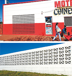 壁面いっぱいに用いられ、見るものを圧倒するデザイン